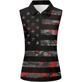 Women's Golf Shirts Sleeveless V Neck Tennis Tank Tops Racerback with Collar Quick Dry Athletic T Shirt XS-2XL