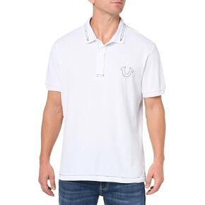 True Religion Men's Relaxed Big T Embro Polo