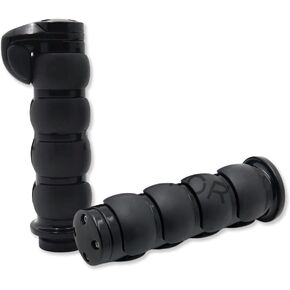 HTTMT TRHB114D- Black Billet Aluminum 1" Hand Grip 25mm Compatible with Softail Fat Boy FLSTF