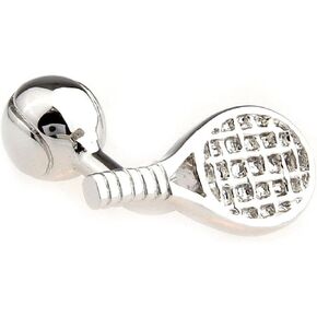 Tennis Racquet and Ball Pair Cufflinks in a Presentation Gift Box & Polishing Cloth
