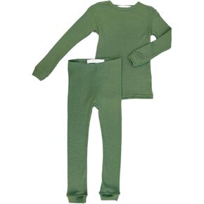 طقم بيجامة ملابس داخلية حرارية للأطفال من الصوف الخالص، طبقة أساسية دافئة طبيعية وعضوية، ملابس نوم للأطفال الصغار والرضع in Kuwait