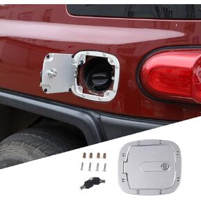 Fuel Filler Door Locking Gas Tank Cap Cover Compatible with Toyota FJ Cruiser 2007-2021, Gas Tank Doors Replacement, Aluminum Gas Cap Fuel Filler Door Cover (Black)