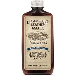 Leather Milk Leather Water Repellent and Protector - Water Protectant No. 3 - All Natural, Non-Toxic Water Proofer and Liquid Sealant. Made in The USA. 2 Sizes. Includes Premium Applicator Pad!