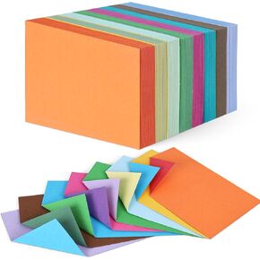 100PCS Colorful Index Cards, 3 x 5 Inch Thickened Flash Cards Note Cards Blank Study Cards for School Classroom Office Note Taking