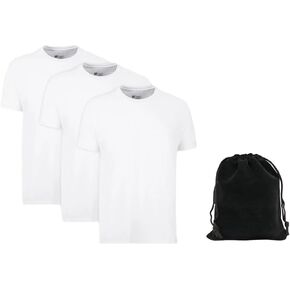 Irregular Men's Moisture-Wicking Crewneck or V-Neck Performance Undershirt, 3-Pack with Carry Pouch - Classic Fit