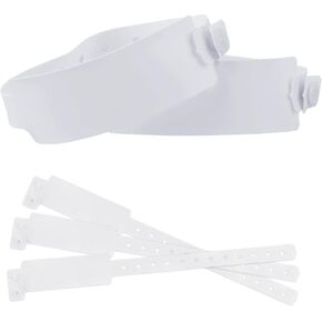 50 Pcs Vinyl Wristbands Waterproof Tearproof Adjustable Size Event Security Medical Disposable Comfortable Tear Resistant Snap Wristband for Concerts Waterparks Party Admission
