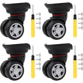 4Pcs Universal Swivel Wheel Right Suitcase Wheel (4R) 115W Series W055 Wheel Replacement Black