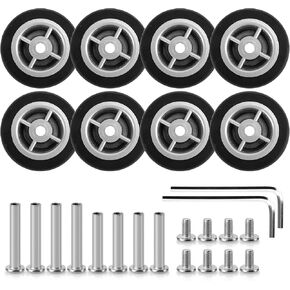 Zoofen 8 Pcs Luggage Wheels 47mm Luggage Replacement Wheels Double Suitcase Replacement Wheels(Z25)