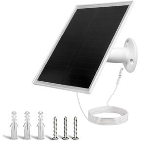 Solar Panel Charger, Solar Panel for Security Camera,6W USB Solar Panel with Micro USB & USB-C Port, IP66 Waterproof Camera Solar Panel with 360°Adjustable Mounting