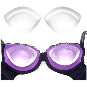 1Pair Clear Silicone Gel Breast Enhancement Pads Soft Gel Bra Inserts Push Up Breast Cups for Swimsuits Bikini Bra Dress or Daily Wear