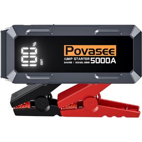 Jump Starter 5000A Peak Car Battery Jump Starter, 12V Jump Start Battery Pack up to All Gas or 10L Diesel Engine Battery Jump Box with 3" LCD Display Power Bank/Dual Output/LED Light in Kuwait