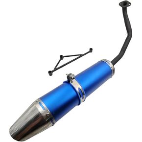 BLUE Muffler Exhaust Pipe System for GY6 Scooters 139QMA 139QMB 4 Stroke Engine
