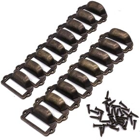 16 قطعة 82x40 مللي متر حامل بطاقة برونزية عتيقة درج سحب مقبض الإطار لخزانة أثاث المكاتب in Kuwait