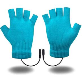 USB Heated Gloves for Men and Women Mitten Winter Hands Warm Laptop Gloves Half Heated Fingerless Heating Knitting