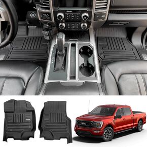 Floor Mat with Truck Bed Mat Fit for 2015-2024 Ford F-150 Truck Bed Liner 5.5FT Short Bed All-Weather Protection Floor Liner for 2024 F150 Accessories(Not Fit Rear Seat with Fold Flat Storage)