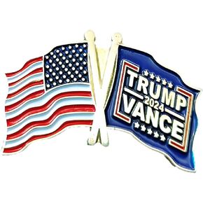 Trump Vance 2024 Pin Badge Brooch USA Flag Memorabilia Make America Great Again