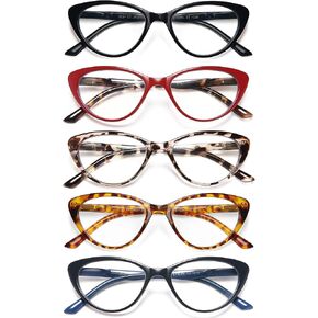 EYEURL Reading Glasses for Women 5 Pack Fashion Cat Eye Reading Glasses, Men Blue Light Blocking Readers with Spring Hinges Computer reading glasses.0.0 in Saudi Arabia