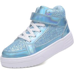 Nihaoya Unisex Kids High Top Sneakers Fashion Glitter Girls Running Shoes Casual Athletic Party Toddler Boys Tennis Shoes