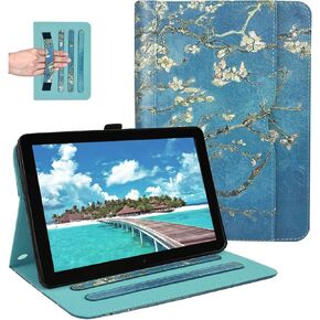 Grifobes Case [Only for 2024/2022/2020 Released 12th/10th Generation] Fire HD 8/8 Plus, Premium PU Leather Folio Auto Wake/Sleep Cover with Hand Strap/Stylus Holder, Black/Brown in Kuwait