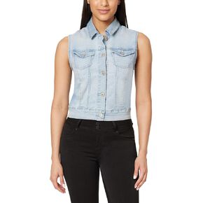 WallFlower Women's Dreamer Denim Vest Insta Stretch Juniors