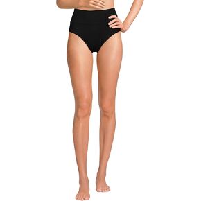 Lands' End Women's Chlorine Resistant Pinchless High Waisted Bikini Bottoms 14 Black
