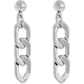 أقراط سلسلة Coadipress للنساء والفتيات المراهقات مخصصة من الفضة الرقيقة المصنوعة من الفولاذ المقاوم للصدأ بشكل بيضاوي وأقراط متدلية هندسية in Kuwait