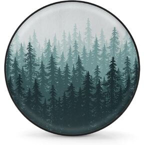 Mountain Forest Landscape Spare Tire Cover Wheel Protectors Weatherproof Wheel Covers Universal Fit for Trailer Rv SUV Truck Camper Travel Trailers 15 in