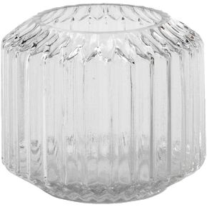 Candle Holder - Pedestal Based Diamond Cut Glass Hurricane Candleholder, 10-Inch, Clear