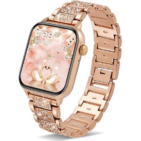 Smart Watch for Women, Call Receive/Dial Smartwatch for Android iOS Phones, Waterproof Activity Fitness Tracker with Full Touch Color Screen Heart Rate Sleep Monitor Pedometer, Gifts for Women