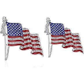 العلم الأمريكي دبابيس العلم الأمريكي شارة دبابيس نجمة التلبيب دبابيس اكسسوارات تألق الماس كريستال حجر الراين قبعة وطنية تك شارة دبابيس in Kuwait