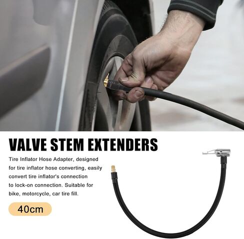 X AUTOHAUX 100cm Tire Inflator Hose Adapter Locking Tube Air Valve Chuck for Car Vehicle Universal in Saudi Arabia