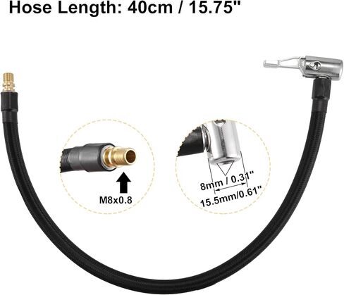 X AUTOHAUX 100cm Tire Inflator Hose Adapter Locking Tube Air Valve Chuck for Car Vehicle Universal in Saudi Arabia