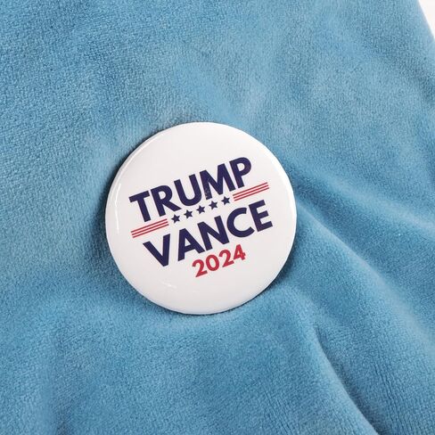 أزرار White Trump Vance 2024، دبابيس حملة الانتخابات الرئاسية، 2.25 بوصة (عبوة من 3) in Kuwait