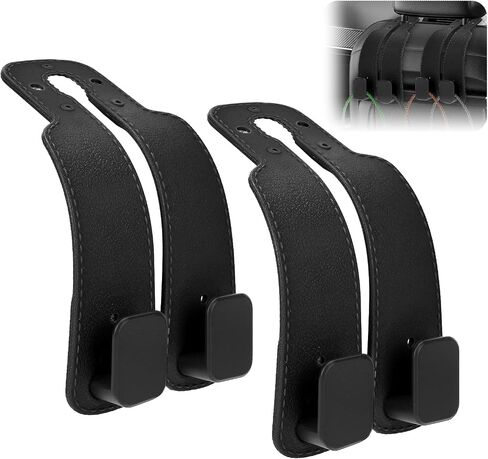 Purse Hook for Car，Upgraded 2 in 1 Car Hooks for Purses and Bags Cute，Universal Car Purse Hook, Rubber + Alloy Purse Holder for Car (Black-2 Pack) in Saudi Arabia