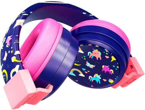 Gabba Goods Kids Safe Headphones, Foldable Tangle-Free 3.5mm Jack, Volume Limiting 85/94dB, Over-Ear with Microphone for School/Toddlers/Teens/Boys/Girls/Ipad/Tablet/Kindle/Phones/Travel/Plane in Saudi Arabia