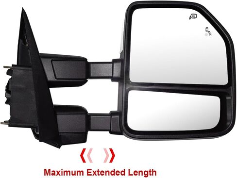 Towing Mirrors fit for Ford F250 F350 F450 F550 Super Duty Pickup Truck 2017 2018 2019 2020 With Power Heated Turn Signal Light Power Heated Chrome Cap in Saudi Arabia