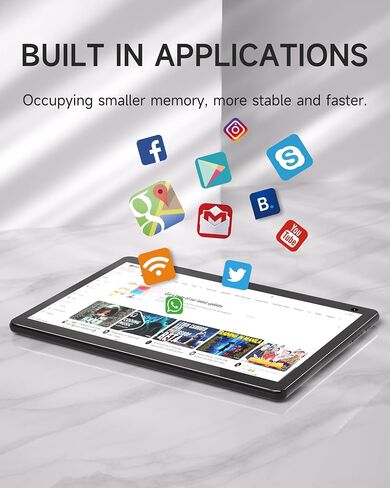 COOPERS Android Tablet 10 inch, 6GB RAM+32GB ROM Computer Tablets Support 1TB Expand, 1280 * 800 IPS Touch Screen, 1.8Ghz Quad-core Processor, WiFi Bluetooth, 8MP Camera, 6000mAh Battery Tableta in Kuwait