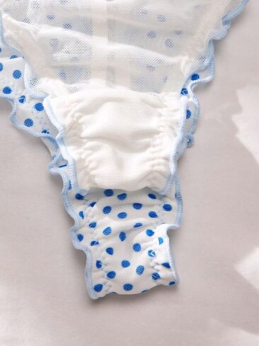 Verdusa Women's 3 Pack Lettuce Trim Bow Thong Panties Low Waist Underwear in Saudi Arabia