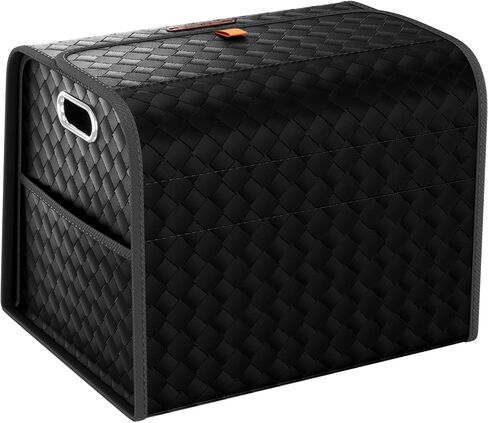 GMQ Car Storage Organizer, Leather Trunk Organizer with Collapsible Storage, Large Capacity for SUV, Truck, MPV (Black, M) in Saudi Arabia