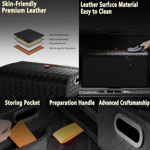 GMQ Car Storage Organizer, Leather Trunk Organizer with Collapsible Storage, Large Capacity for SUV, Truck, MPV (Black, M) in Saudi Arabia