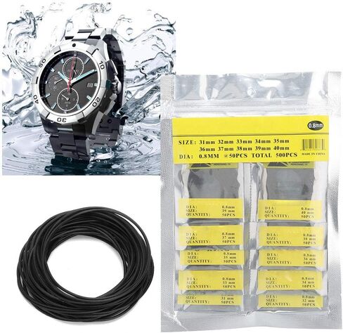 500PCS O Ring Rubber Seal Watch Back Cover Seal Gaskets Watch Repairing Replacement kit Tool Diverse Size Watch Rubber Sealing Rings (0.8 Pack of 500 Sticks), Genericv4mw50esdo-02 in Saudi Arabia