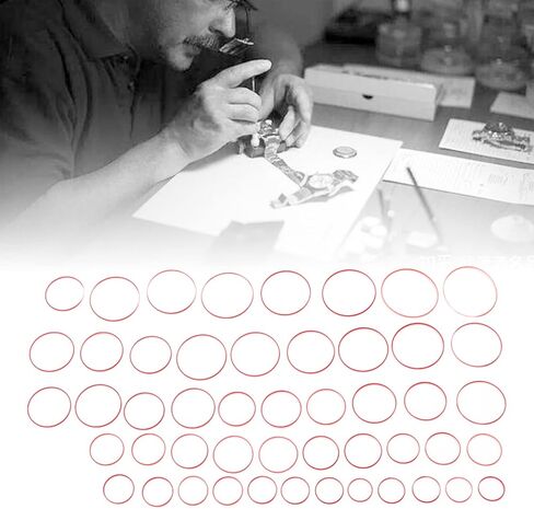 49pcs 0.9mm Height Watch Rubber Washer 16 to 40mm Diameter Red Waterproof Flexibility Watch Rubber Gasket in Saudi Arabia