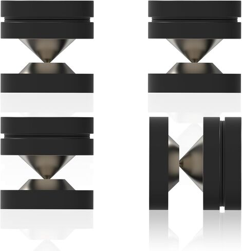 لوحة عزل القرص الدوار Monosaudio مقاس 49 × 13 مم مكبر صوت HiFi قدم مدببة صلبة من POM وسادة قاعدة مكبر صوت مع وسادات مكبر صوت من الفولاذ المقاوم للصدأ لمكبر صوت HiFi الصوت/مكبر الصوت/DAC/CD/مشغل (4 قطع أسود) in Kuwait