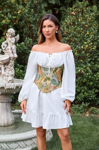 Scarlet Darkness Renaissance Corset for Women Vintage Floral Underbust Corset Bustier Top in Saudi Arabia
