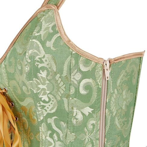Women's Gothic Jacquard Bustiers Shoulder Straps Tank Overbust Corset Cosplay Suit in Saudi Arabia