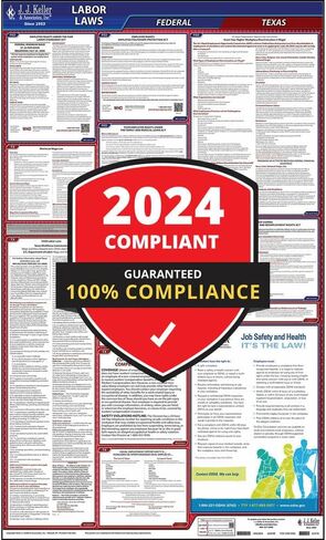 2024 Texas and Federal Labor Law Poster with Workers' Comp (English, TX State) - OSHA Compliant All-in-One Laminated Poster in Saudi Arabia