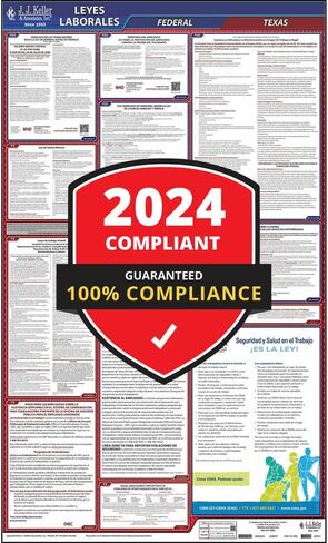 2024 Texas and Federal Labor Law Poster with Workers' Comp (English, TX State) - OSHA Compliant All-in-One Laminated Poster in Saudi Arabia