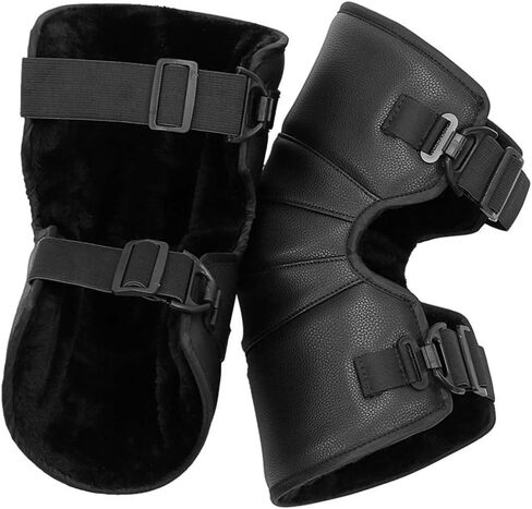 Motorcycle Knee Pads Sleeve Wraps Winter Windproof Waterproof Leather Thermal Fleece Lining Knee Brace Warmer Kneepad Adjustable Knee Shin Protective Guards for Motorcycle Bicycle Cycling in Saudi Arabia