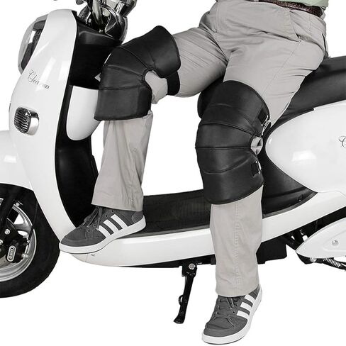Motorcycle Knee Pads Sleeve Wraps Winter Windproof Waterproof Leather Thermal Fleece Lining Knee Brace Warmer Kneepad Adjustable Knee Shin Protective Guards for Motorcycle Bicycle Cycling in Saudi Arabia
