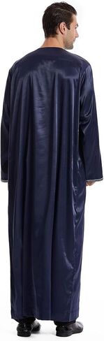 Men's Muslim Robe Islamic Arab Kaftans for Men Eid Muslim Thobe Dubai Ramadan Daily Clothes, 1PC Muslim Shirt Robe in Saudi Arabia